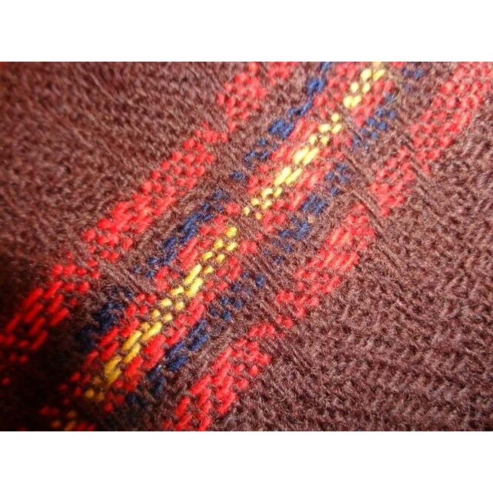 1970s VINTAGE KIPPER WOOL ~ MENS DRESS SHIRT SUIT TIE ~ BROWN RED STRIPE ~ 54"